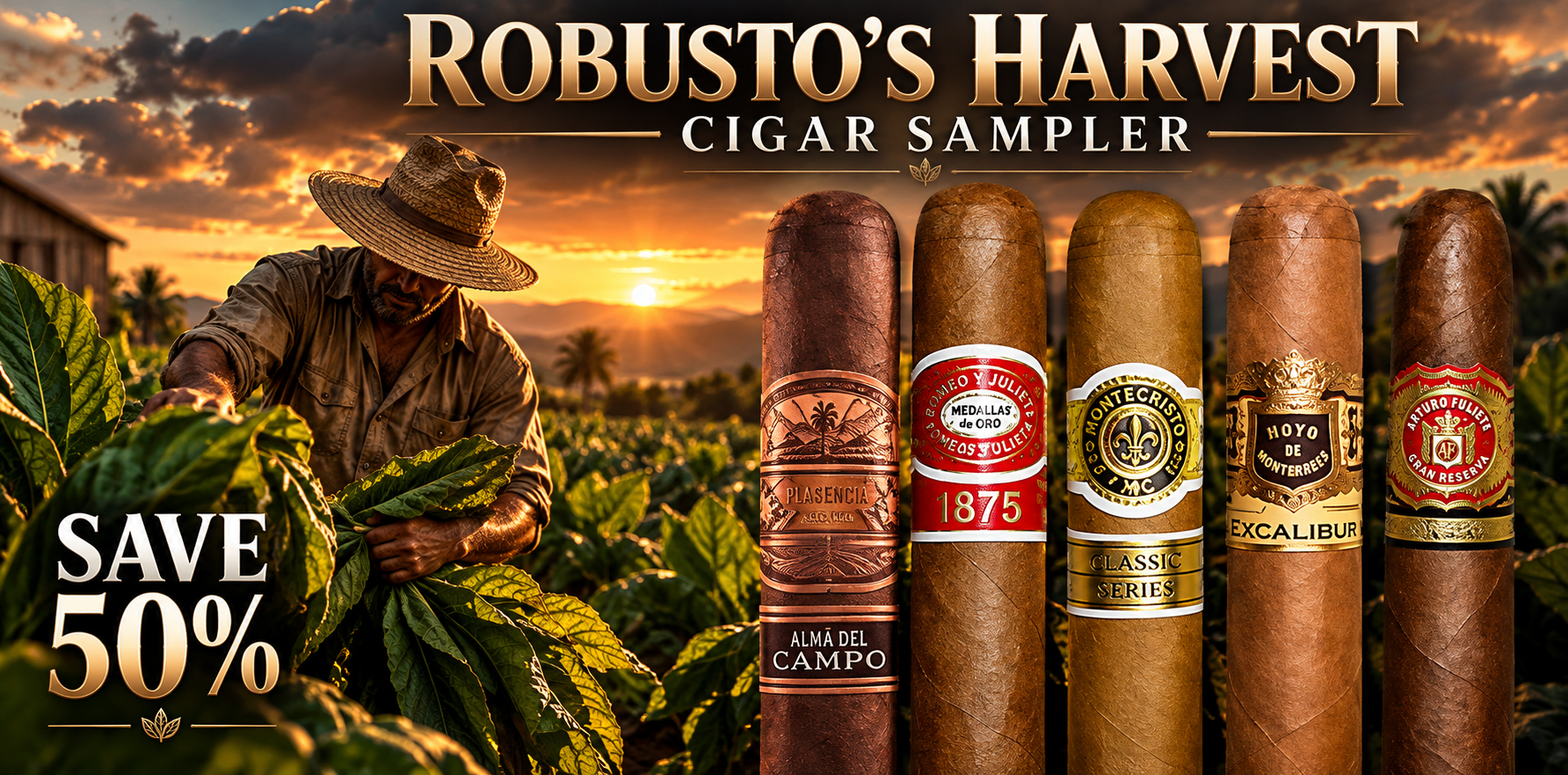 Golden Harvest Cigar Sampler premium holiday cigar gift