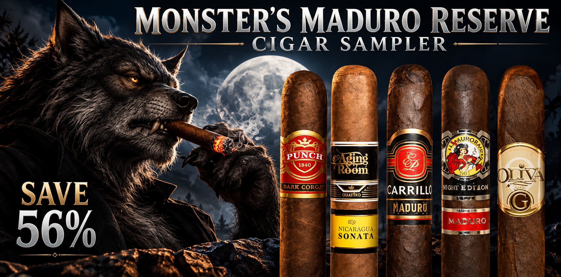 Monster's Maduro Reserve Cigar Sampler gift selection