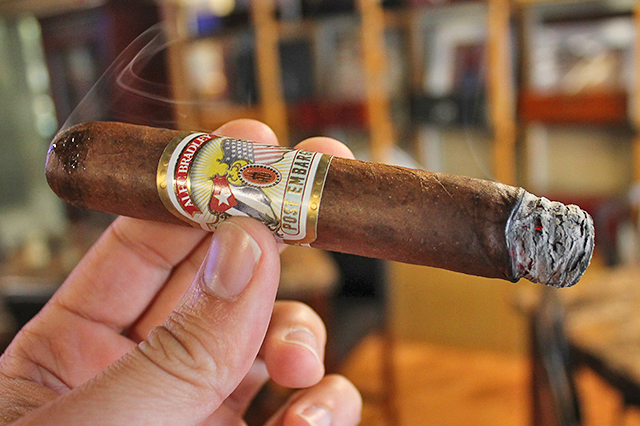 Alec Bradley Post Embargo Cigar Review. Smoking the first third