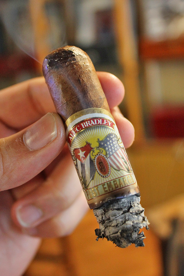 Alec Bradley Post Embargo Cigar Review. Smoking the second third