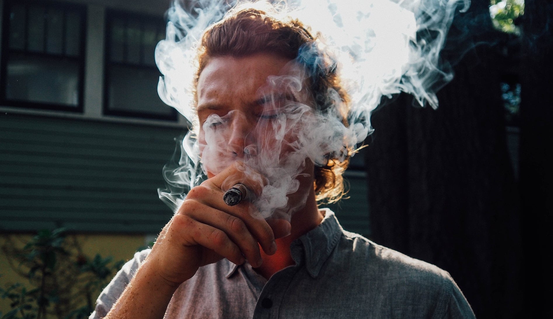 Man enjoying a cigar