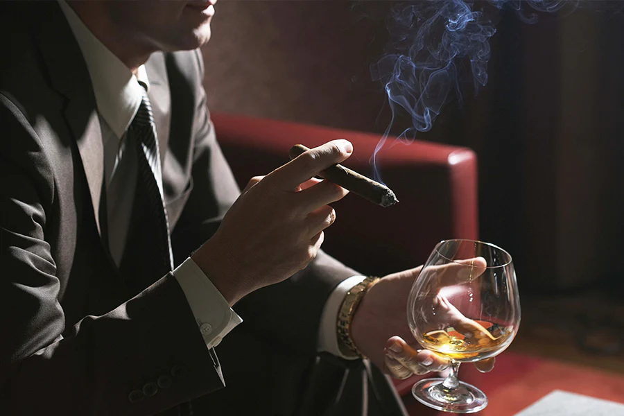 a relaxed cigar smokers