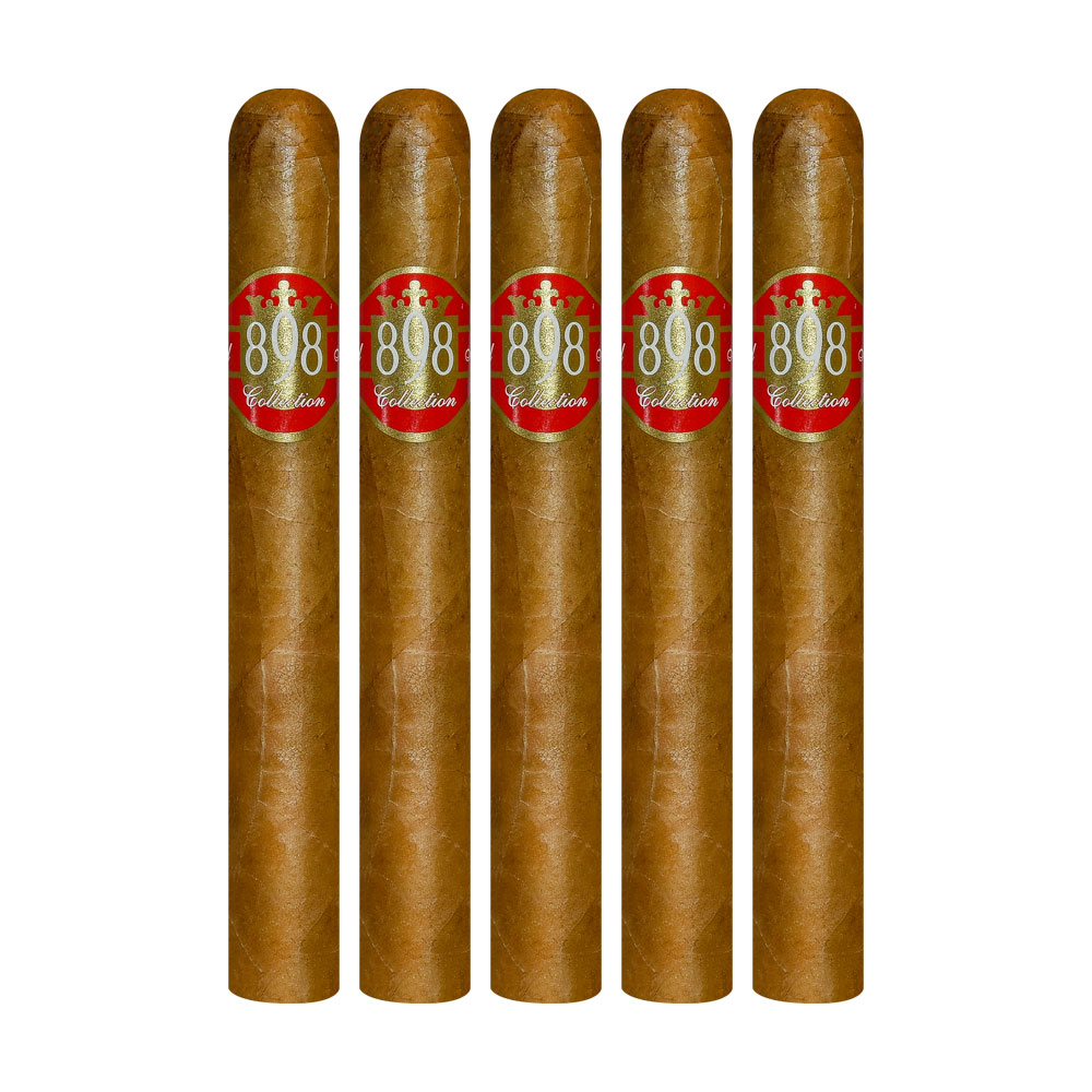Add an 898 Collection 5 pack ($48.75 value) for only $4.99 with box purchase of participating brands of Dominican Delicias, Puros of St James 
*boxes 20 cigars or more, while supplies last
