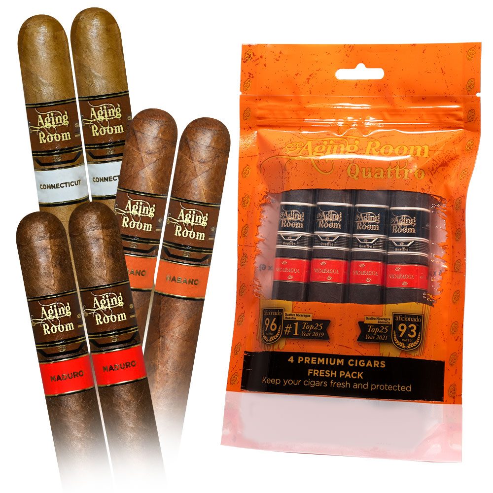 Add an Aging Room Special Sampler 10 Pack ($124.75 value) for only $4.99 with box purchase of participating brands of Aging Room
*boxes 20 cigars or more, while supplies last