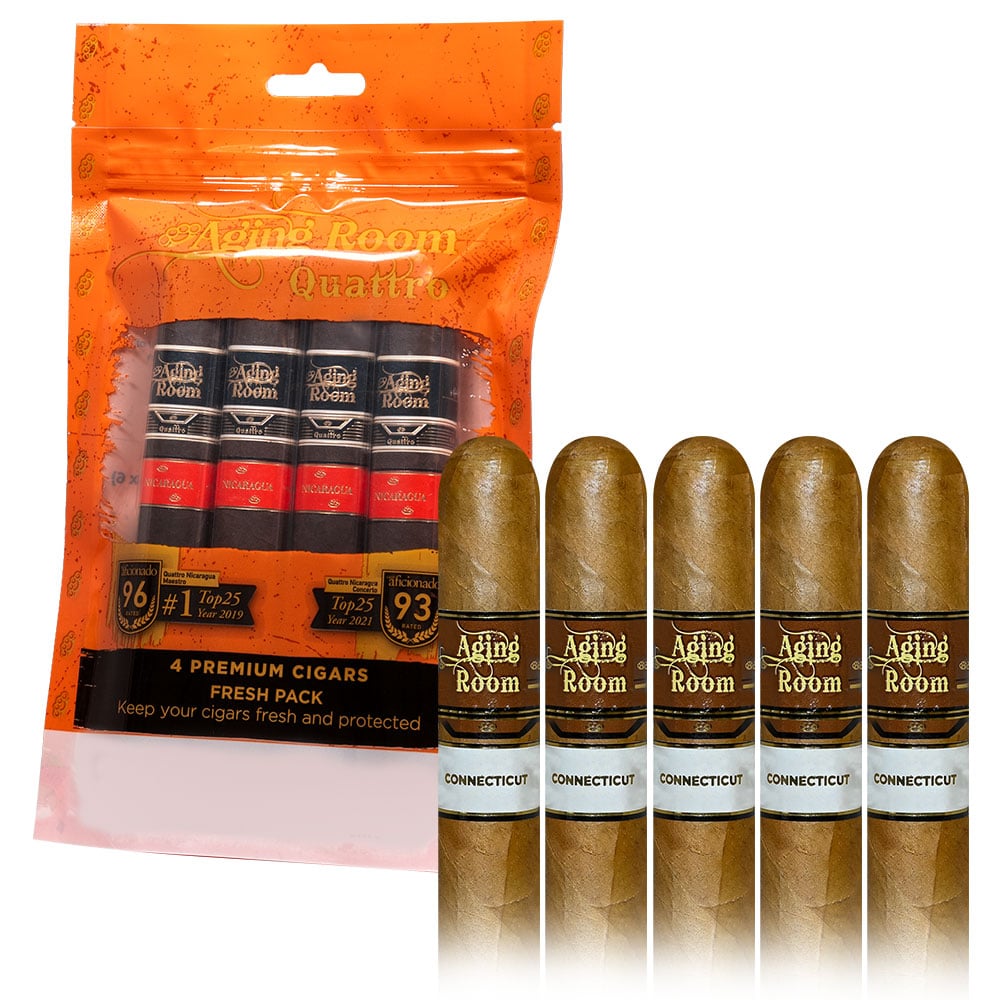 Add an Aging Room Core Connecticut 5 pack and Quattro Nicaragua Fresh 4 Pack ($101.15 value) for only $9.99 with box purchase of participating brands of Aging Room
*boxes 20 cigars or more, while supplies last