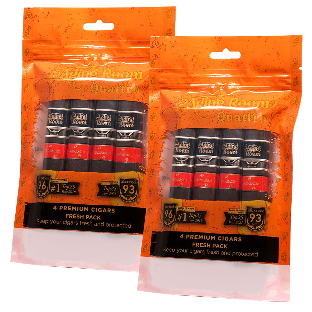Add an Aging Room Quattro Nicaragua Fresh Pack  8 pack ($100.80 value) for only $9.99 with box purchase of participating brands of Aging Room
*boxes 20 cigars or more, while supplies last