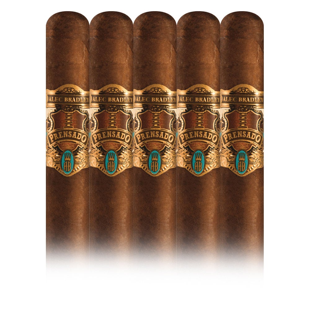 Add an Alec Bradley Prensado  5 pack ($69.00 value) for only $4.99 with box purchase of participating brands of Alec Bradley
*boxes 20 cigars or more, while supplies last