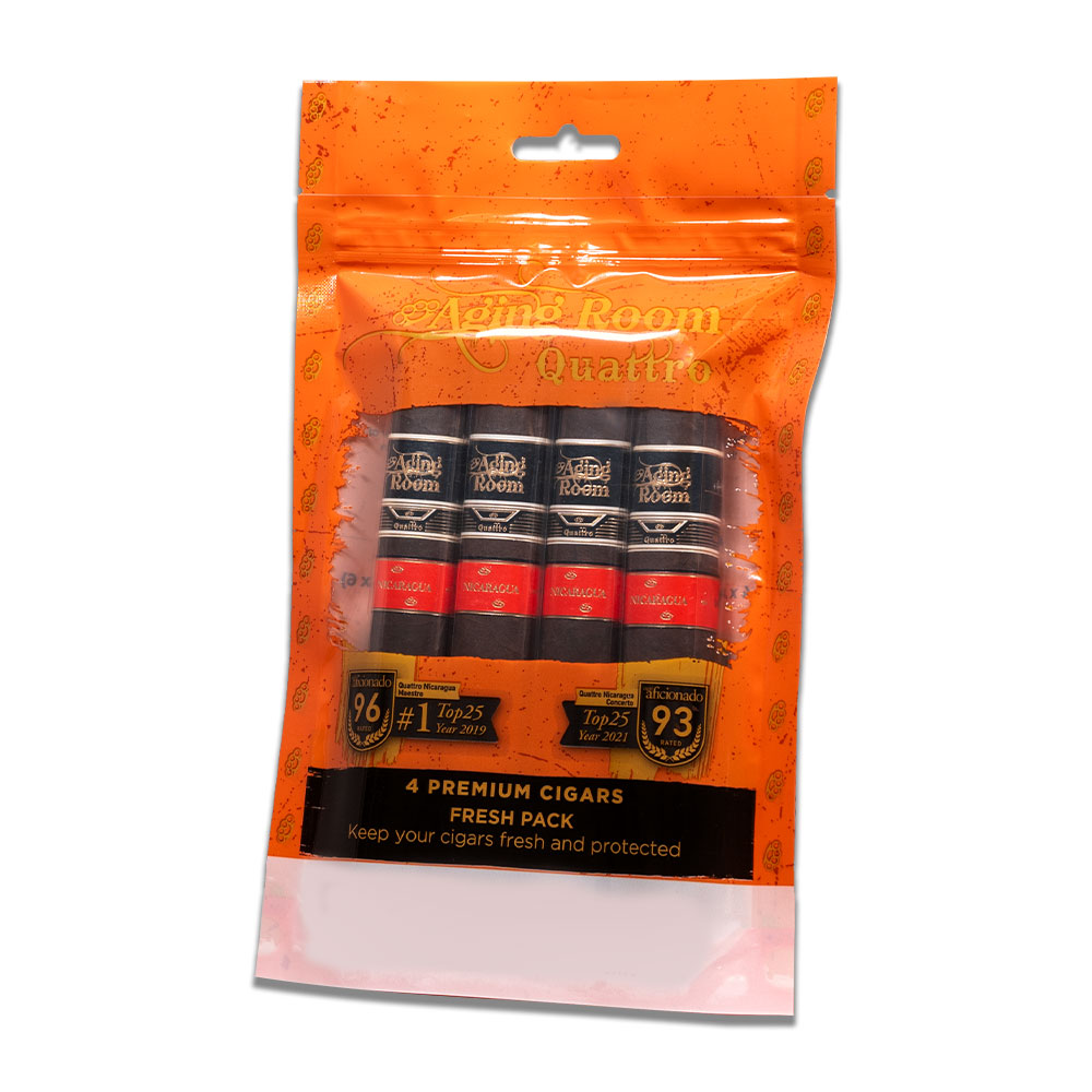 Add an Aging Room Quattro 4 pack ($62.50 value) for only $4.99 with box purchase of participating brands of Aging Room
*boxes 20 cigars or more, while supplies last