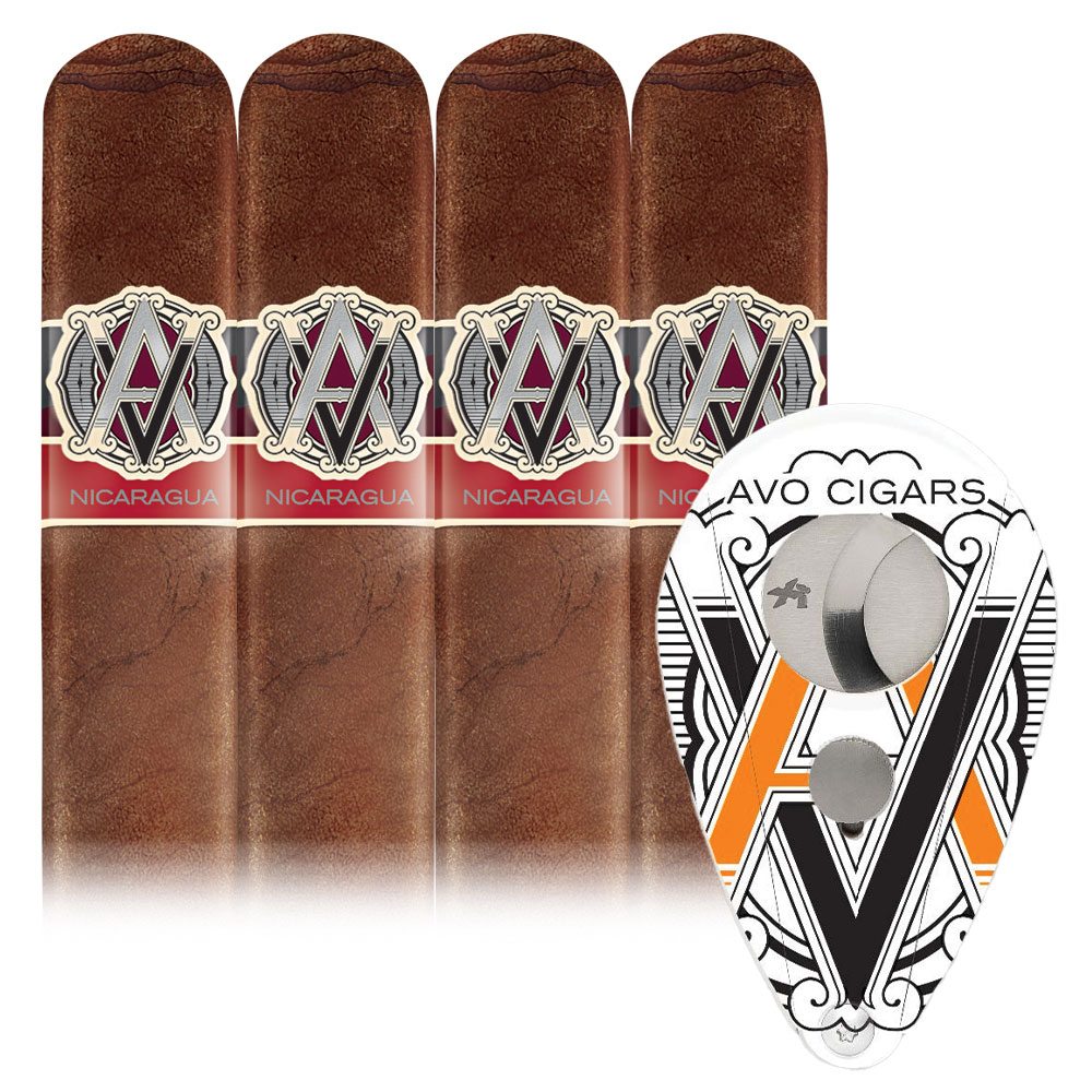 Add an Avo Syncro Nicaragua 4 pack and Avo Xikar Cutter  ($90.30 value) for only $4.99 with box purchase of participating brands of Avo
*boxes 20 cigars or more, while supplies last