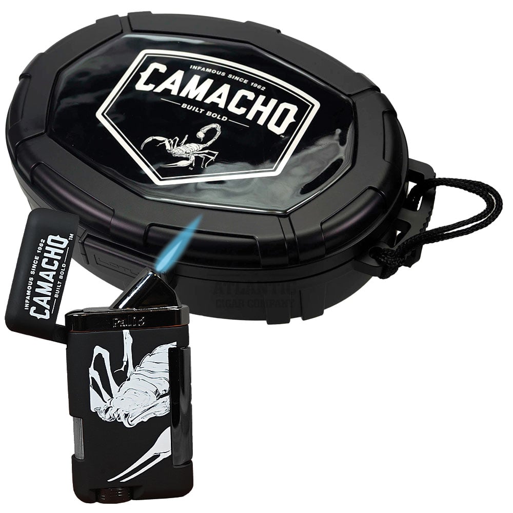 Add a Camacho 10 Cigar Oval Travel Humidor and Palio Lighter ($77.50 value) for only $9.99 with box purchase of participating brands of Camacho
*boxes 20 cigars or more, while supplies last