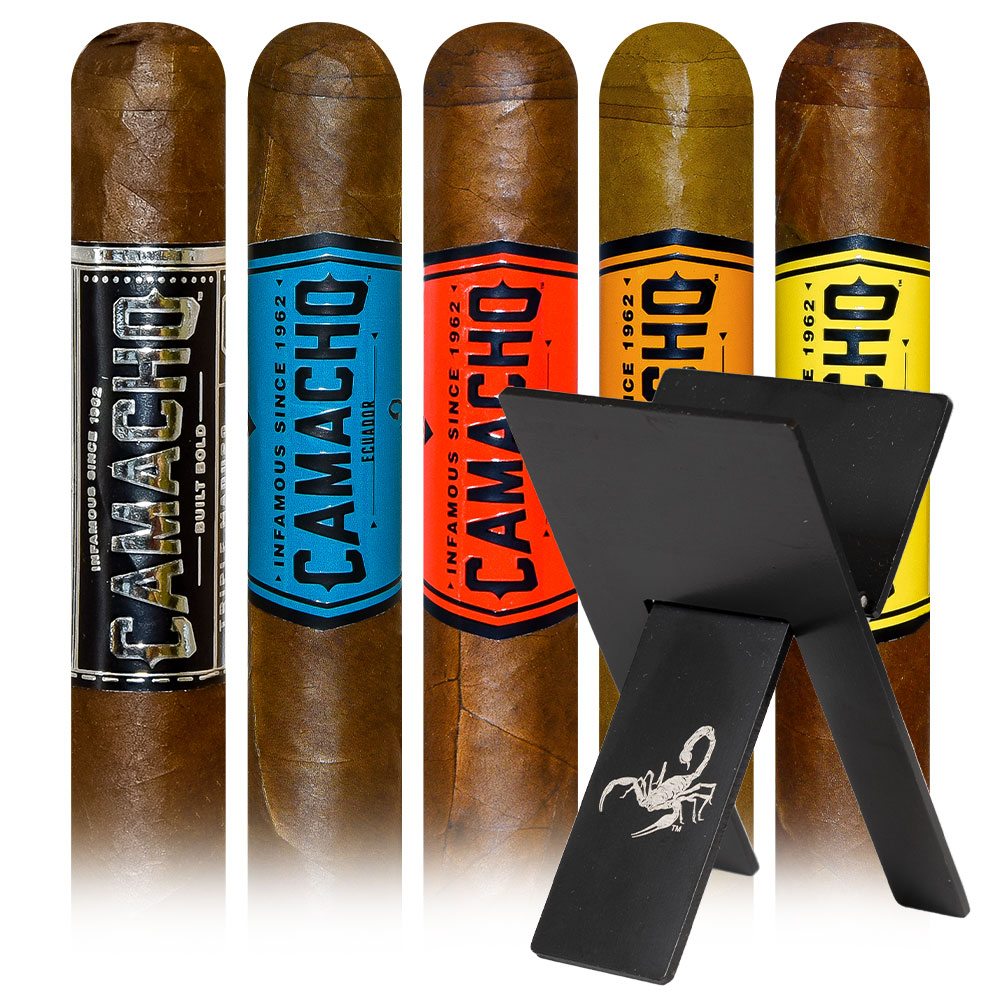 Add a Camacho Core 5ive Robusto Assortment and Cigar Rest($41.50 value) for only $4.99 with box purchase of participating brands of Camacho
*boxes 20 cigars or more, while supplies last