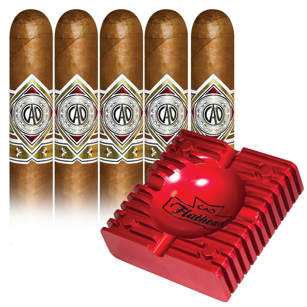 Add a CAO Gold 5 pack and Flathead Ashtray ($147.50 value) for only $14.99 with box purchase of participating brands of CAO
*boxes 15 cigars or more, while supplies last