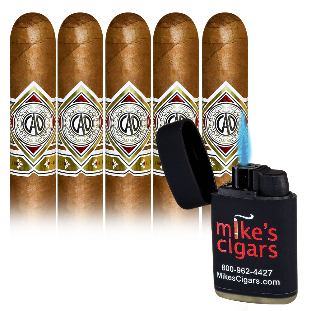 Add a CAO Gold 5 pack and Mike's Lighter ($57.50 value) for only $4.99 with box purchase of participating brands of CAO
*boxes 15 cigars or more, while supplies last