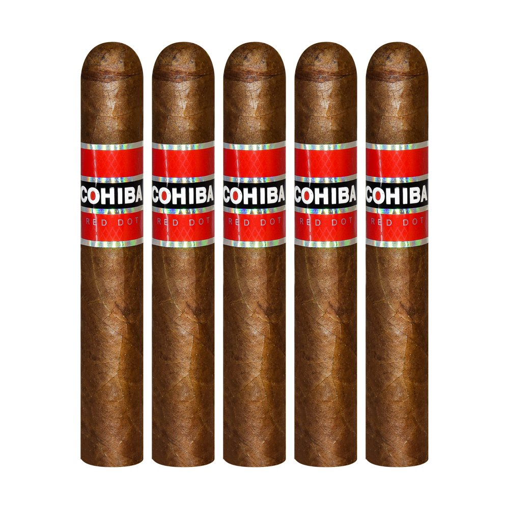 Add a Cohiba Red Dot 5 pack ($129.00 value) for only $1.99 with box purchase of participating brands of Cohiba
*boxes 15 cigars or more, while supplies last
