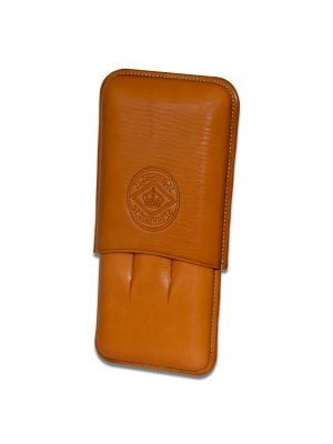 Diamond Crown 3 Cigar Robusto Tan Leather Case