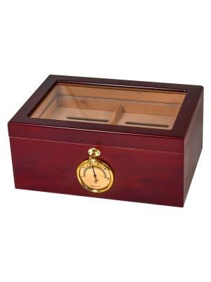 Berkeley 100 Ct. Humidor W/ Glass Top & External Hygrometer