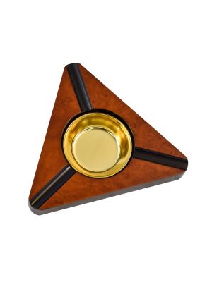 Triangle Wood Ashtray Gold