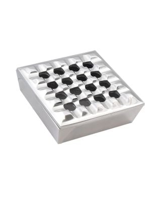 7 Inch Polished Metal Square Grid Ashtray