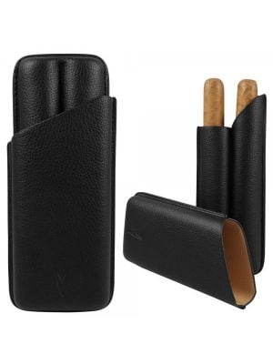 Lotus 62 Ring 2 Finger Cigar Case Black