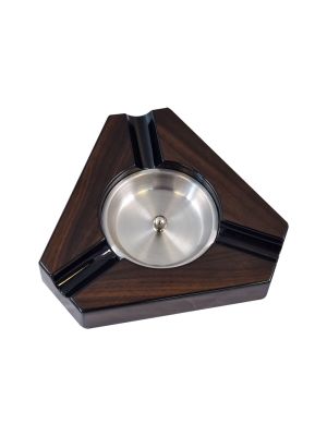 Triangle Wood Ashtray Silver