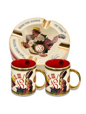 Arturo Fuente Ceramic Ashtray and Coffee Mug Set Cream