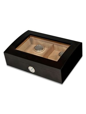 Addison 40 Cigar Walnut Burl Gloss Humidor With Glass Top