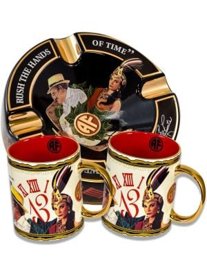 Arturo Fuente Ceramic Ashtray and Coffee Mug Set Black