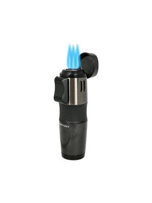 Vertigo Oculus Triple Torch Lighter with Cigar Rest and Punch