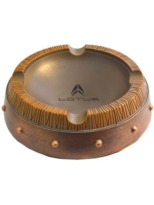 Lotus Poly Resin Woodgrain Half Barrel Ashtray