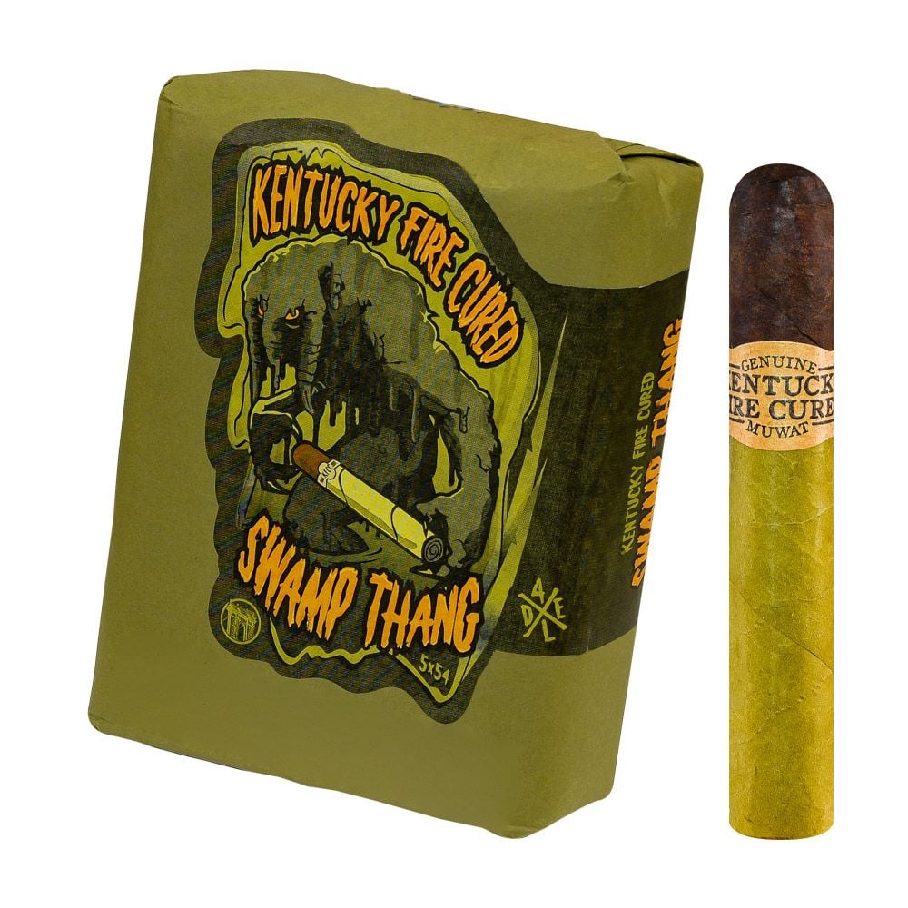 dark fired kentucky tobacco curing woods Muwat Kentucky Fire Cured Swamp Thang Robusto Candela -