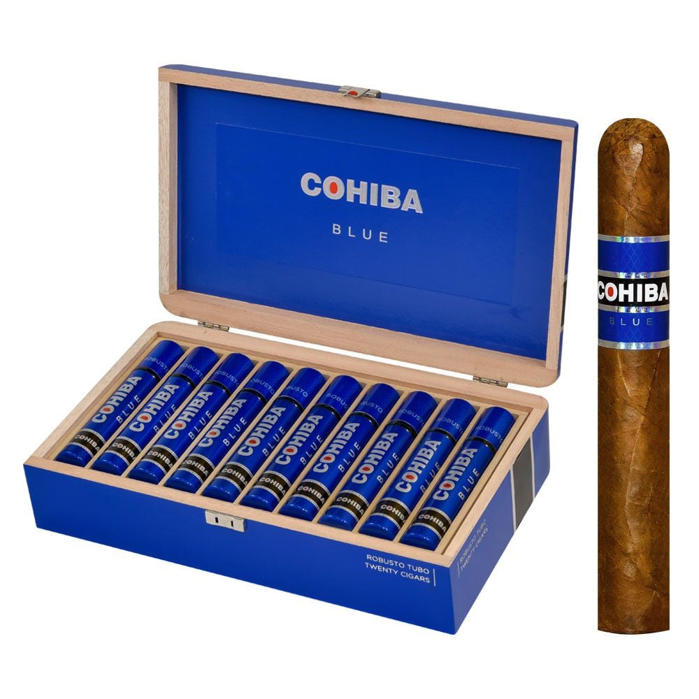 blue tobacco Cohiba Blue Robusto Tubo Natural