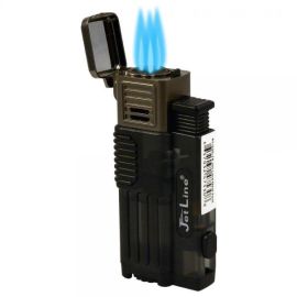 Jetline Gotham Lite Triple Torch Lighter with Punch Black each
