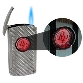 Rocky Patel Lighter Laser Torch Silver With Carbon each