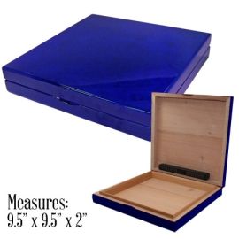 Lacquer Travel Humidor Blue single