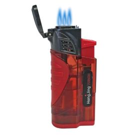 Gunmetal Top Torch Lighter With Punch Red each