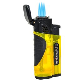 Gunmetal Top Torch Lighter With Punch Yellow each