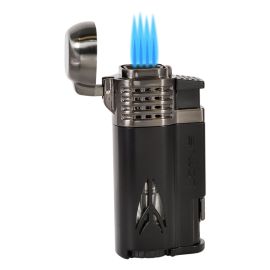Lotus Defiant Quad Torch Lighter with Punch Black each