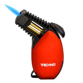 Techno Torch Rubber Slant Torch Lighter Black Red each