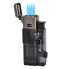 Jetline Gotham Lite Quad Torch Lighter with Punch Black each