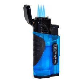 Gunmetal Top Torch Lighter With Punch Blue each
