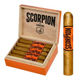 Camacho Scorpion Connecticut Sweet Tip Robusto Natural box of 10