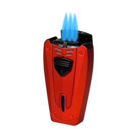 Lotus Fusion Triple Torch Lighter with Punch Red and Black each