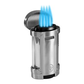 Rocky Patel Lighter Odyssey Quad Torch with Cigar Rest Silver each