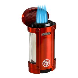 Rocky Patel Lighter Odyssey Quad Torch with Cigar Rest Red each