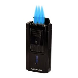 Lotus Duke Triple Torch Lighter with V Cutter Black each