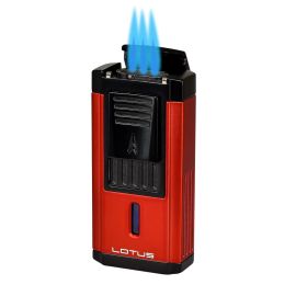 Lotus Duke Triple Torch Lighter with Cutter Red and Black each
