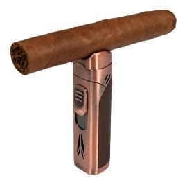 Lotus Monarch Quad Torch Lighter with Cutter Brown & Copper each