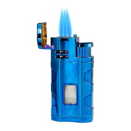 Rocky Patel Lighter Hex Triple Torch Blue Iridescent each