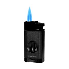 Vertigo Saber Double Torch Lighter with V Cutter Black each