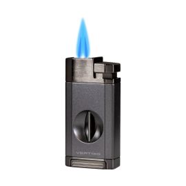Vertigo Saber Double Torch Lighter with V Cutter Gunmetal each